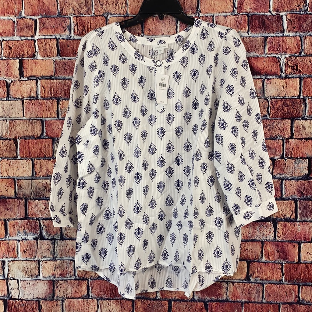 Pure Jill Printed ButtonedFront Top